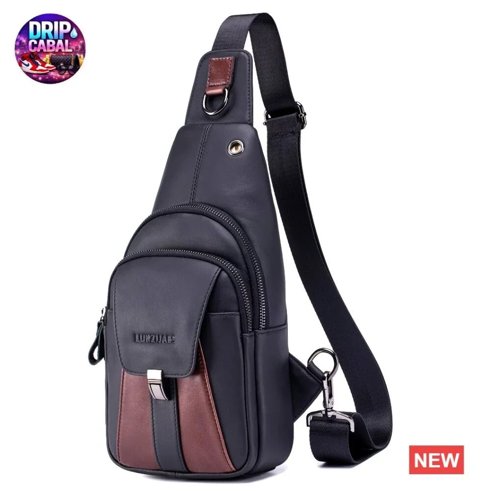 Genuine Leather Sling Bag Crossbody Chest Pack Travel Daypack